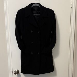 Braetan Women's Classic Black Pea Coat